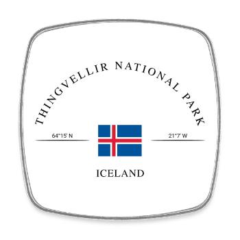 Thingvellir Nationalpark – Souvenir & Geschenk - Viereckiger Kühlschrankmagnet - Weiß - Vorne