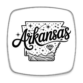 Arkansas - Souvenir USA State Design - Viereckiger Kühlschrankmagnet - Weiß - Vorne