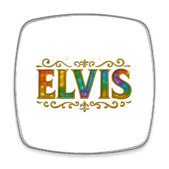 Elvis Symphony of Colors with Glitter Accents - Square fridge magnet - white - Front