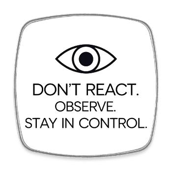 Minimalist Eye Illustration with Powerful Message  - Square fridge magnet - white - Front