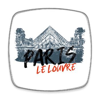 Design Inspiration Louvre Pyramide Paris - Viereckiger Kühlschrankmagnet - Weiß - Vorne