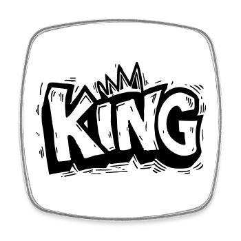 König Graffiti - Viereckiger Kühlschrankmagnet - Weiß - Vorne