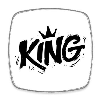 König Roi du graffiti - Magnet carré - blanc - Devant
