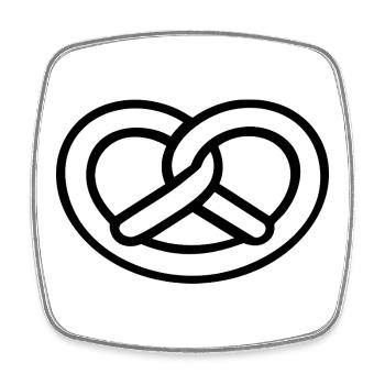 Motif de bretzels minimalistes - Magnet carré - blanc - Devant