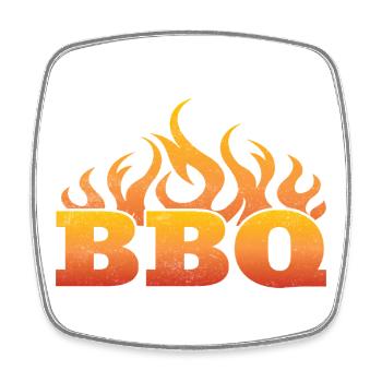 Grillparty Flammendes BBQ Design - Viereckiger Kühlschrankmagnet - Weiß - Vorne