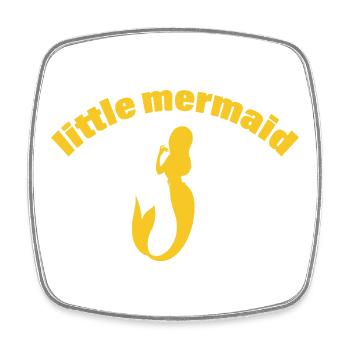 MERMAID - Viereckiger Kühlschrankmagnet - Weiß - Vorne