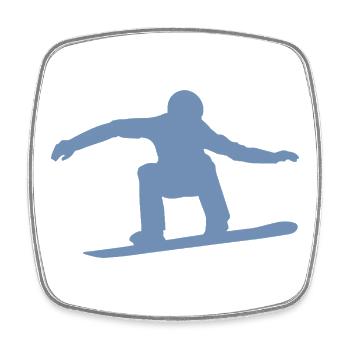 Snowboarder Silhouette Winter Sport Schnee - Viereckiger Kühlschrankmagnet - Weiß - Vorne