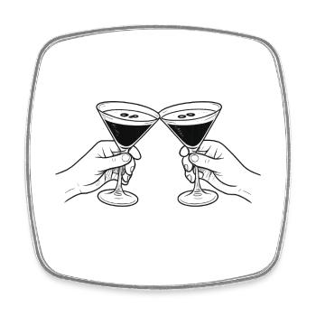 Anstoßen 2 - Viereckiger Kühlschrankmagnet - Weiß - Vorne