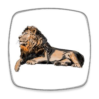 Majestic lion lying down - Square fridge magnet - white - Front