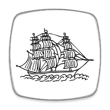 ship - Square fridge magnet - white - Front
