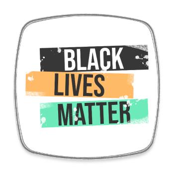Black Lives Matter - Viereckiger Kühlschrankmagnet - Weiß - Vorne