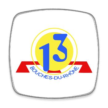 Logo 13 Bouches-du-Rhône - Square fridge magnet - white - Front