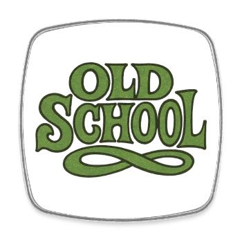 Old School Green Emblem - Square fridge magnet - white - Front