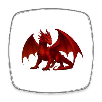 Feuerdrache – Kraft & Transformation - Viereckiger Kühlschrankmagnet - Weiß - Vorne