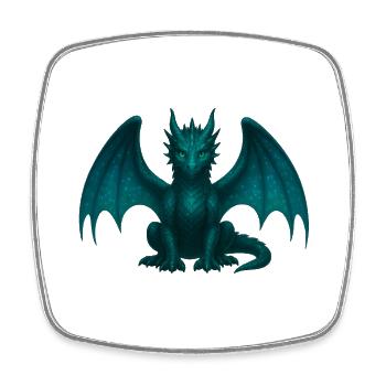 Ether Dragon – Magic & Transformation - Square fridge magnet - white - Front