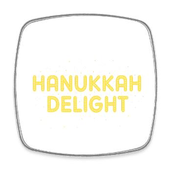 Hanoukka Hanoukka Hanoucca - Magnet carré - blanc - Devant