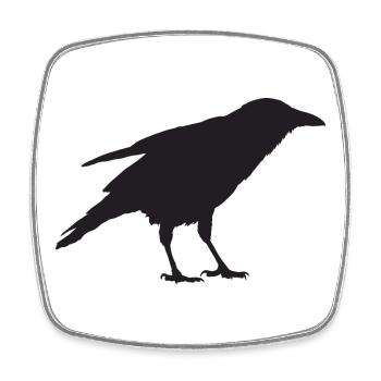 Crow II - Magnet carré - blanc - Devant