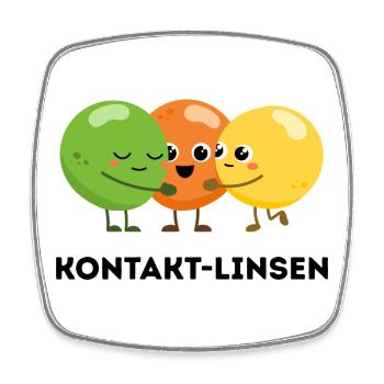 Kontakt-Linsen – Lustiges Wortspiel - Viereckiger Kühlschrankmagnet - Weiß - Vorne