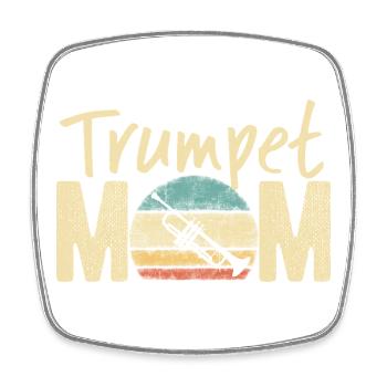 Trompete Mama Retro Vintage Marching Band Design - Viereckiger Kühlschrankmagnet - Weiß - Vorne