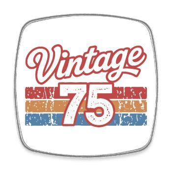 Vintage 75 Design Rétro Années 70 - Magnet carré - blanc - Devant