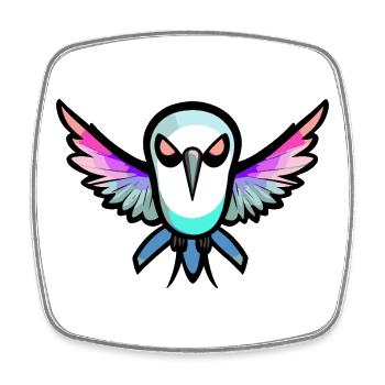 Kolibri Vogel Halloween Comic Lustig - Viereckiger Kühlschrankmagnet - Weiß - Vorne