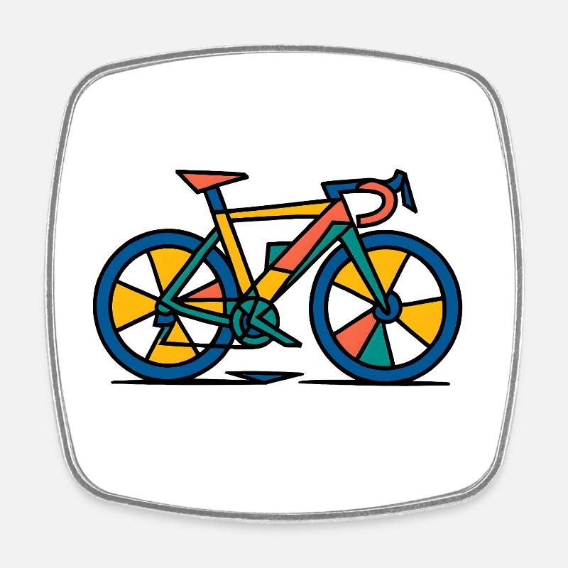 Vibrant Abstract Bike - Square fridge magnet - white