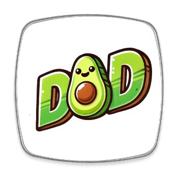 Avocado Papa, Vater liebt Avocados - Viereckiger Kühlschrankmagnet - Weiß - Vorne