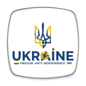 Trident Sunflower Ukraine Flag - Square fridge magnet - white - Front