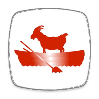 G.O.A.T. Goat in the boat - Square fridge magnet - white - Front