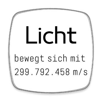 Science Snack: Licht. bewegt sich mit X m/s - Viereckiger Kühlschrankmagnet - Weiß - Vorne
