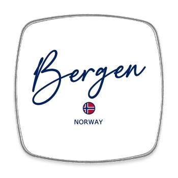 Bergen - Norway Flag Lettering - Norge - Norwegen - Viereckiger Kühlschrankmagnet - Weiß - Vorne