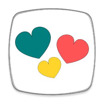 HEART. HEARTS. VALENTINE'S DAY. LOVE. LOVE. COUPLE - Square fridge magnet - white - Front