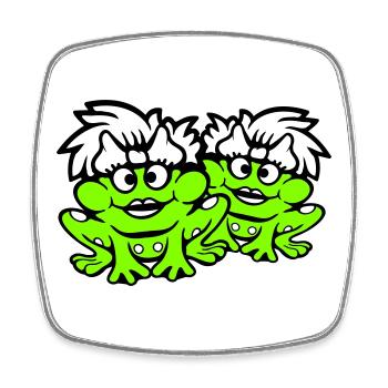 2 grenouilles couple femmes crapaud drôle amoureux mignon - Magnet carré - blanc - Devant