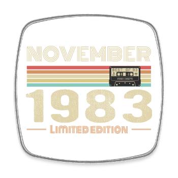 November 1983 Vintage Birthday Retro Tee - Magnet carré - blanc - Devant