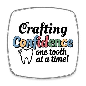 Dental Lab Porcelain Layering  - Square fridge magnet - white - Front