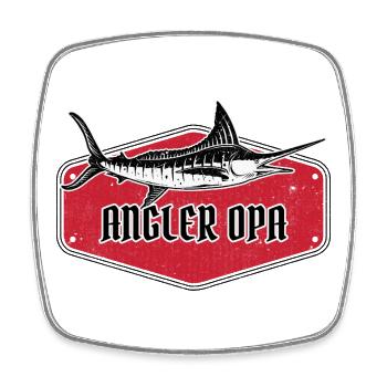 ANGLER OPA MODERN MARLIN - Viereckiger Kühlschrankmagnet - Weiß - Vorne