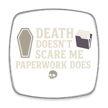Corpse Science Dark Humor Death Positive - Square fridge magnet - white - Front