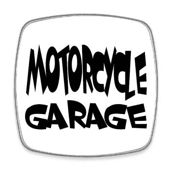 motocyclette - Magnet carré - blanc - Devant