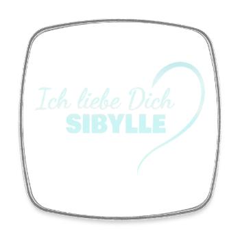 LoveYou, Sibylle - Magnet carré - blanc - Devant