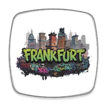 Frankfurt Graffiti Skyline Street-Art Ghetto Style - Square fridge magnet - white - Front