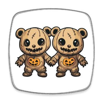 Bear Halloween Team Funny - Square fridge magnet - white - Front