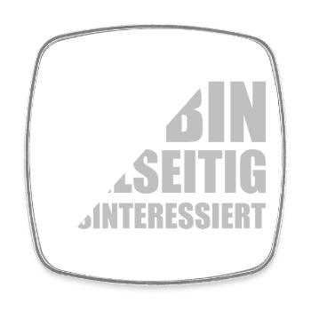 I am disinterested in many ways - Square fridge magnet - white - Front
