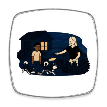 Hours - Square fridge magnet - white - Front