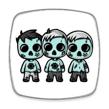 Zombies Halloween Cute Comic - Square fridge magnet - white - Front