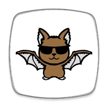 Süße Fledermaus Sonnenbrille cool Halloween lustig - Viereckiger Kühlschrankmagnet - Weiß - Vorne