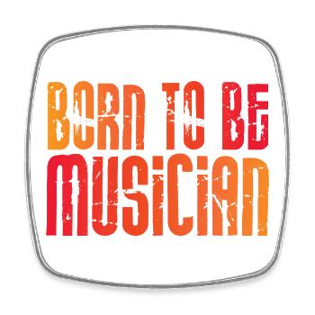 Born to be a musician - Viereckiger Kühlschrankmagnet - Weiß - Vorne