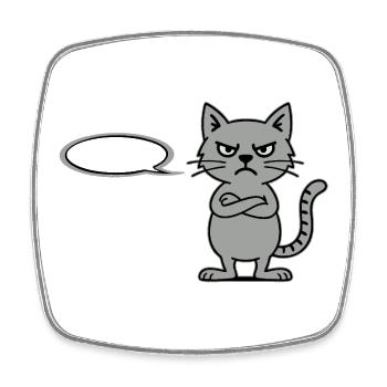 Skeptical Cat NOPE Statement - Square fridge magnet - white - Front