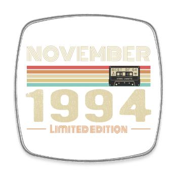November 1994 Vintage Birthday Retro Tee - Magnet carré - blanc - Devant