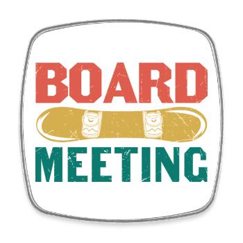 Board Meeting Snowboard - Viereckiger Kühlschrankmagnet - Weiß - Vorne