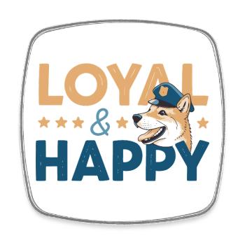 Loyal & Happy Graphic - Magnet carré - blanc - Devant